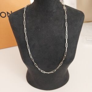 Sterling silver small paperclip necklace